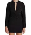 Halston Heritage Corolina Cape Sleeve Mini Dress In Black In Black