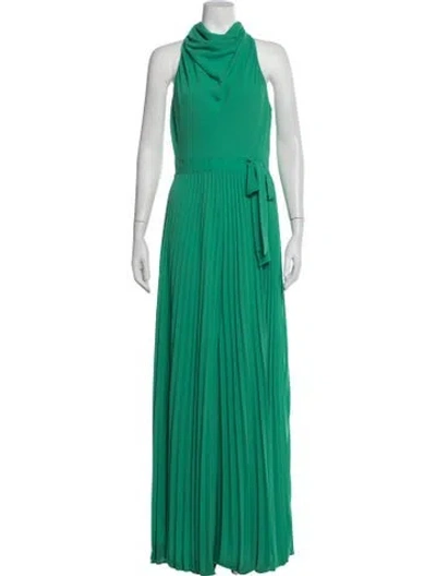 Pre-owned Halston Heritage Cowl Neck Jumpsuit In Green