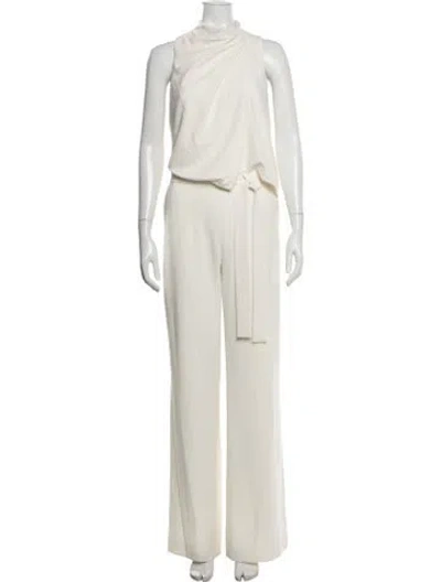 Pre-owned Halston Heritage Cowl Neck Jumpsuit W/ Tags In Neutrals