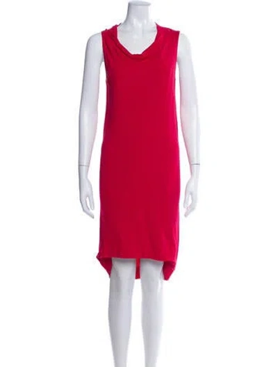 Pre-owned Halston Heritage Cowl Neck Knee-length Dress In Pink