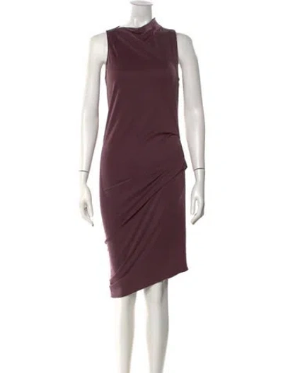 Pre-owned Halston Heritage Cowl Neck Knee-length Dress In Purple