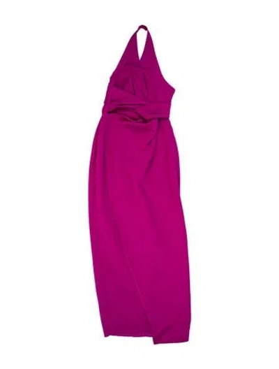 Pre-owned Halston Heritage Cowl Neck Long Dress In Pink