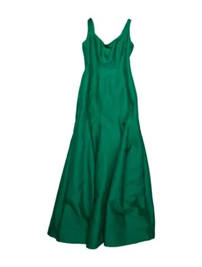 Pre-owned Halston Heritage Cowl Neck Long Dress W/ Tags In Green