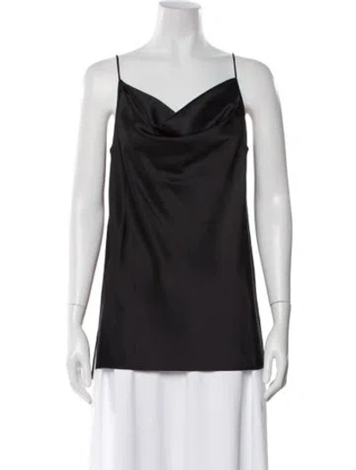 Pre-owned Halston Heritage Cowl Neck Sleeveless Top In Gray