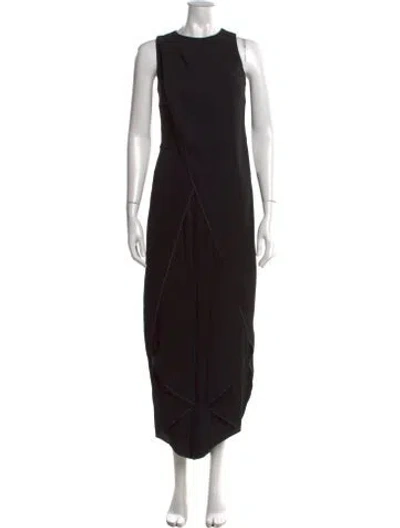 Pre-owned Halston Heritage Crew Neck Jumpsuit In Black
