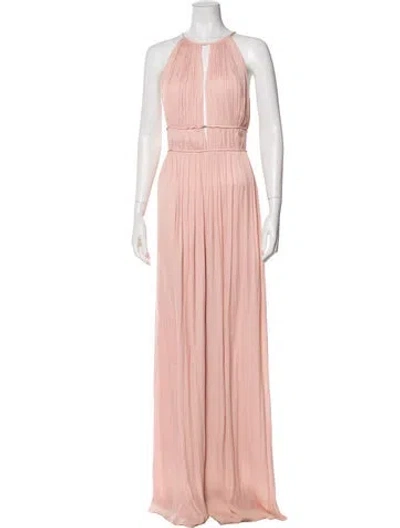 Pre-owned Halston Heritage Crew Neck Jumpsuit In Pink