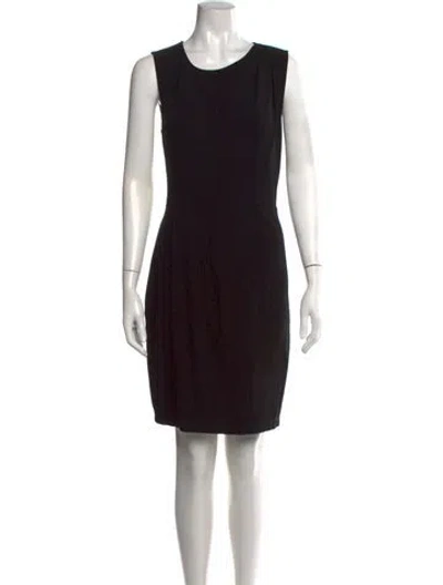 Pre-owned Halston Heritage Crew Neck Knee-length Dress In Black