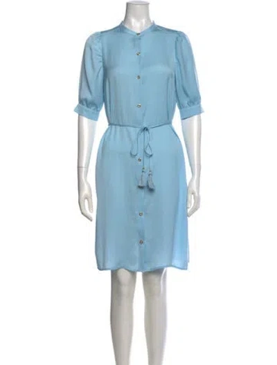 Pre-owned Halston Heritage Crew Neck Knee-length Dress In Blue