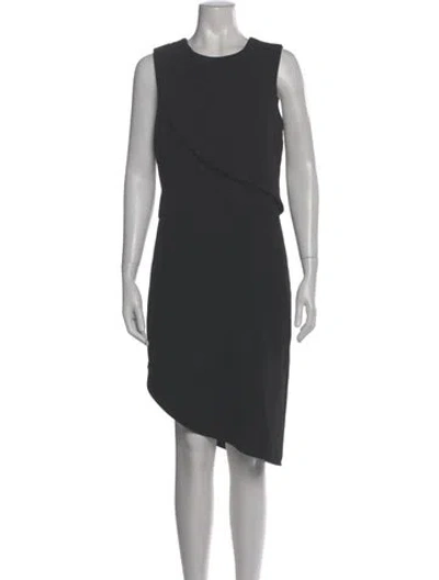 Pre-owned Halston Heritage Crew Neck Knee-length Dress In Gray