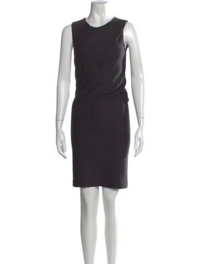 Pre-owned Halston Heritage Crew Neck Knee-length Dress In Gray