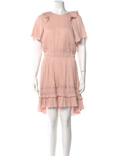 Pre-owned Halston Heritage Crew Neck Knee-length Dress In Pink