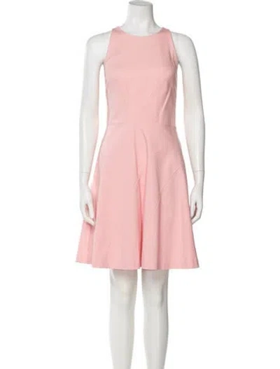 Pre-owned Halston Heritage Crew Neck Knee-length Dress In Pink