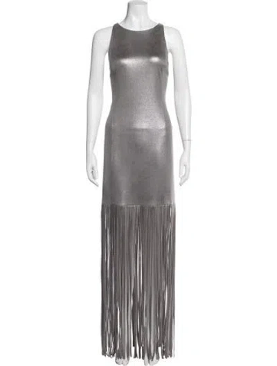 Pre-owned Halston Heritage Crew Neck Long Dress