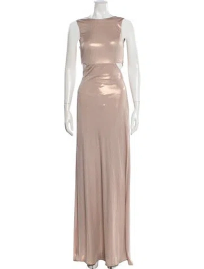 Pre-owned Halston Heritage Crew Neck Long Dress W/ Tags