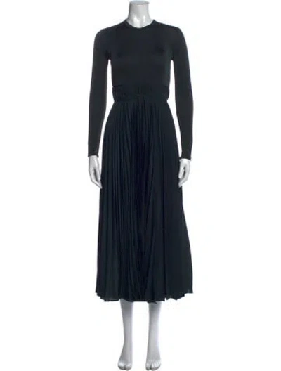 Pre-owned Halston Heritage Crew Neck Long Dress W/ Tags In Black