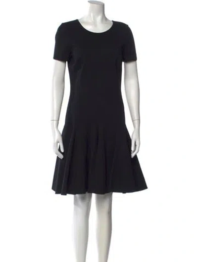 Pre-owned Halston Heritage Crew Neck Mini Dress In Black