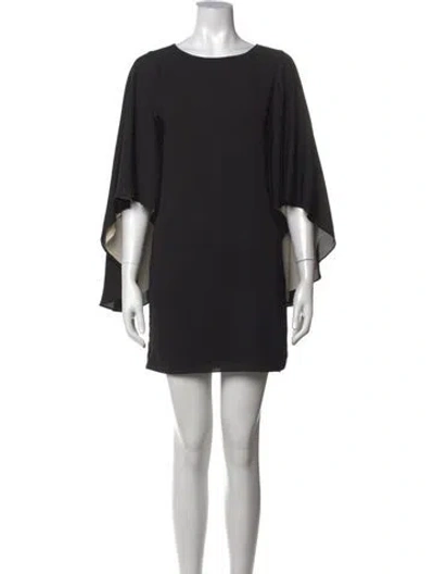 Pre-owned Halston Heritage Crew Neck Mini Dress In Black/neutrals