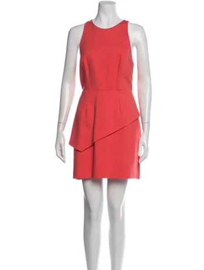 Pre-owned Halston Heritage Crew Neck Mini Dress In Pink