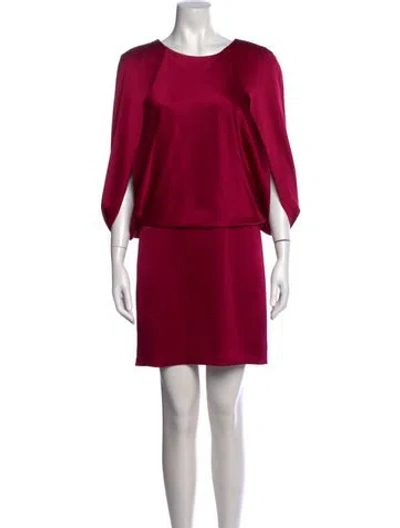 Pre-owned Halston Heritage Crew Neck Mini Dress In Pink