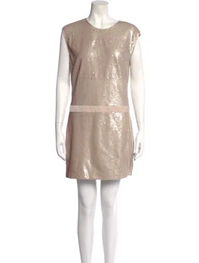 Pre-owned Halston Heritage Crew Neck Mini Dress W/ Tags