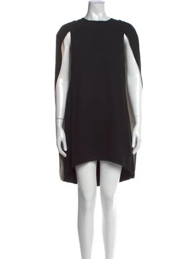 Pre-owned Halston Heritage Crew Neck Mini Dress W/ Tags In Black