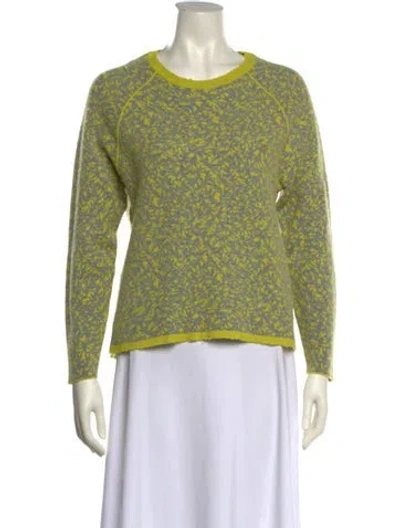 Pre-owned Halston Heritage Crew Neck Sweater In Green