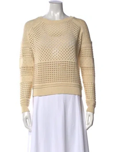 Pre-owned Halston Heritage Crew Neck Sweater In Neutral