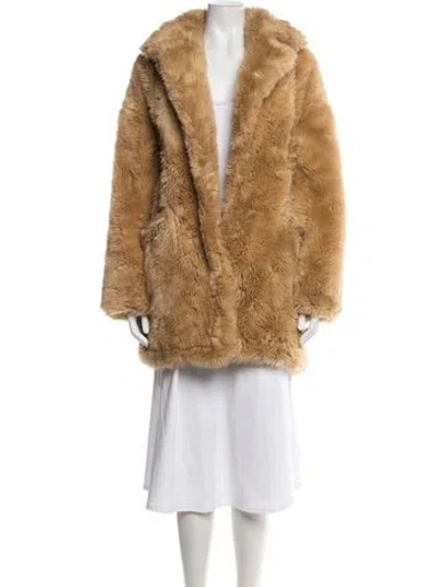 Pre-owned Halston Heritage Faux Fur Jacket In Brown