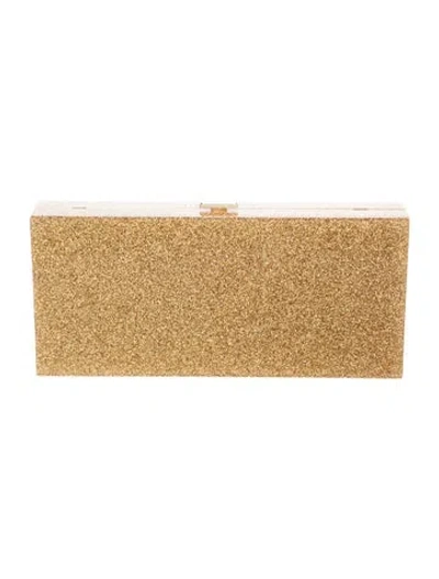 Pre-owned Halston Heritage Glitter Clutch In Neutrals