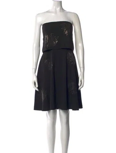Pre-owned Halston Heritage Graphic Print Mini Dress W/ Tags In Black