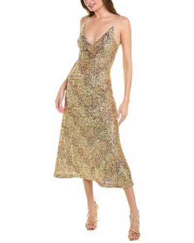 Pre-owned Halston Heritage Halston Alesandra Gown Women's In Gold