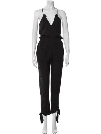 Pre-owned Halston Heritage Halterneck Jumpsuit In Black