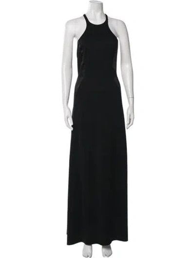 Pre-owned Halston Heritage Halterneck Long Dress In Black