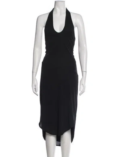 Pre-owned Halston Heritage Halterneck Long Dress In Black