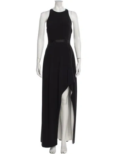 Pre-owned Halston Heritage Halterneck Long Dress In Black