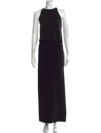 Pre-owned Halston Heritage Halterneck Long Dress In Black