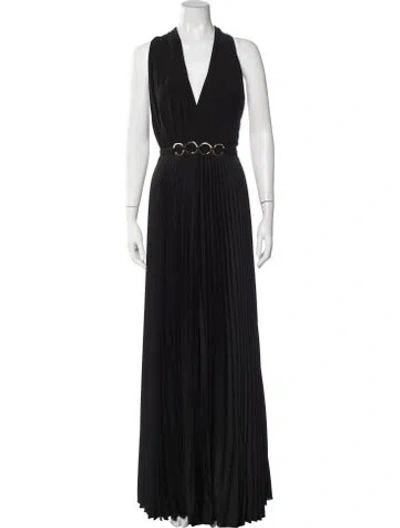 Pre-owned Halston Heritage Halterneck Long Dress In Black