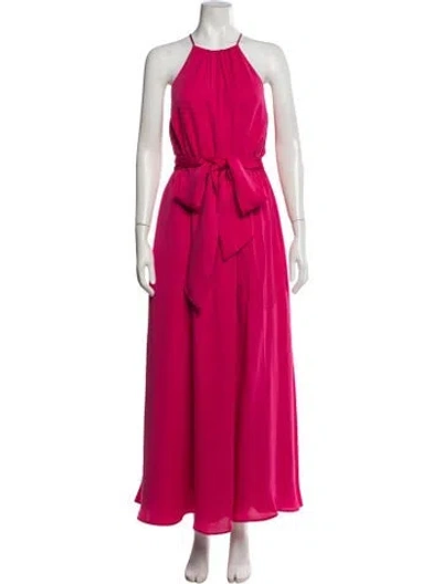 Pre-owned Halston Heritage Halterneck Long Dress In Purple