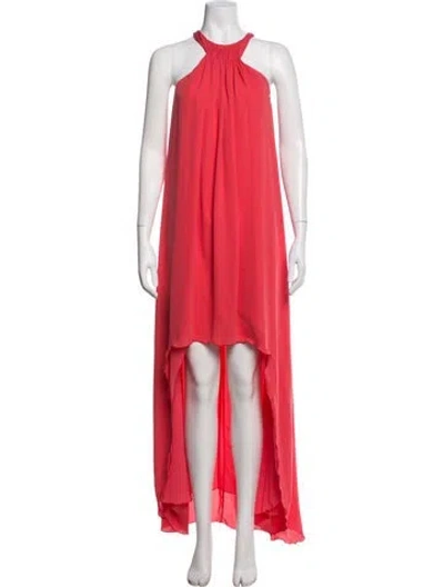 Pre-owned Halston Heritage Halterneck Long Dress In Red