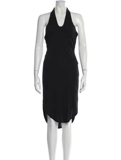 Pre-owned Halston Heritage Halterneck Midi Length Dress W/ Tags In Black