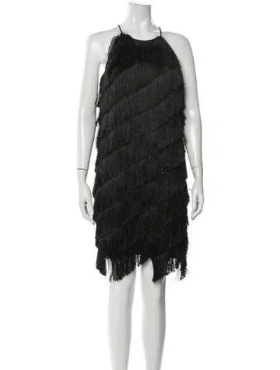 Pre-owned Halston Heritage Halterneck Mini Dress In Black