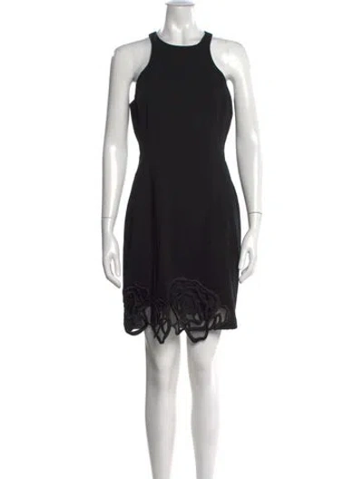 Pre-owned Halston Heritage Halterneck Mini Dress In Black