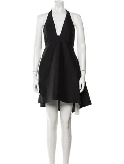Pre-owned Halston Heritage Halterneck Mini Dress In Black