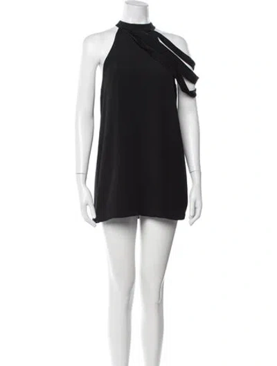 Pre-owned Halston Heritage Halterneck Mini Dress In Black