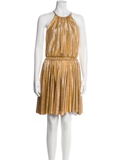 Pre-owned Halston Heritage Halterneck Mini Dress W/ Tags