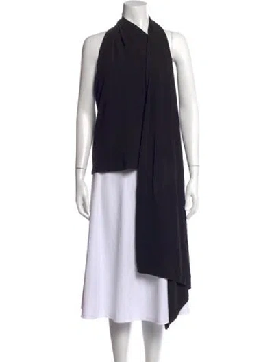 Pre-owned Halston Heritage Halterneck Sleeveless Top In Black