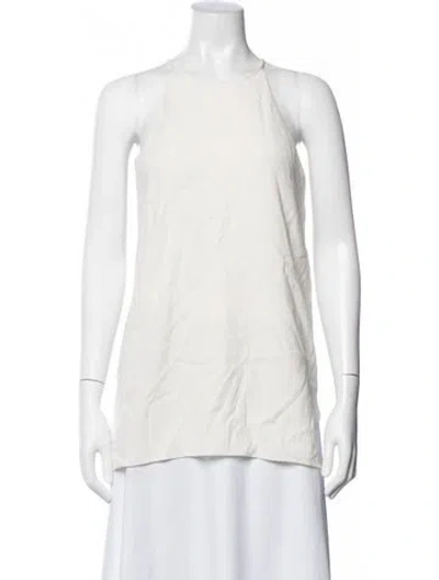 Pre-owned Halston Heritage Halterneck Sleeveless Top In Neutral