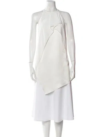 Pre-owned Halston Heritage Halterneck Sleeveless Top W/ Tags In Neutral
