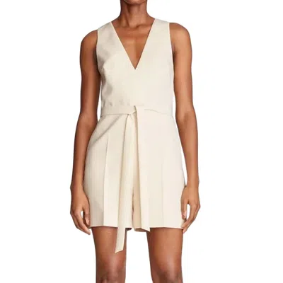 Halston Heritage Jordan Crepe Romper In Buff In Multi