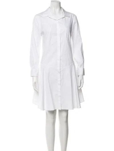 Pre-owned Halston Heritage Knee-length Dress In White